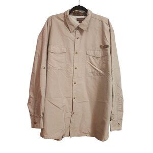 Northwest Territory Mens Fishing shirt, XXXL Tan long sleeve Button up